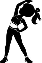 Fitness girl stretching her body in workout pose, showcasing flexibility and strength