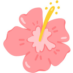 Obraz premium Tropical Floral Element, Pink Exotic Flower Sticker for Beach Decor