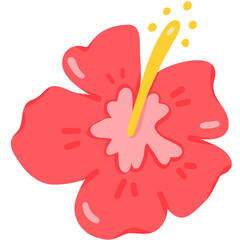 Naklejka premium Tropical Floral Element, Pink Exotic Flower Sticker for Beach Decor