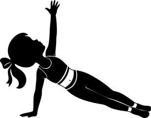 Fitness girl performing side plank exercise, showcasing strength and balance in dynamic pose