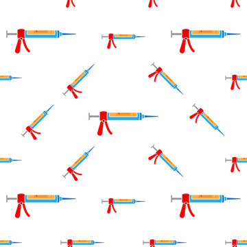 Silicone Sealant Gun Icon Seamless Pattern Y_2306001