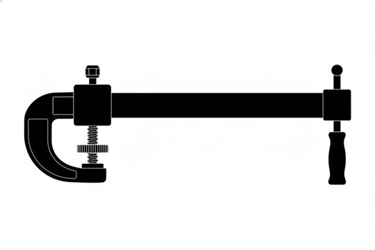 Precision Grip: A black clamp stands as a symbol of precision and stability. perfect tool for craftsmanship and construction projects