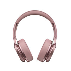 Fototapeta premium Rose Gold Headphones Isolated Black Background
