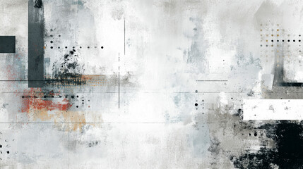 コンクリート壁に描かれた白とグレーのグランジ抽象背景