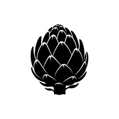 Fototapeta premium Silhouette of Whole Fresh Artichoke for Gourmet Cooking and Vegetarian Food Menus