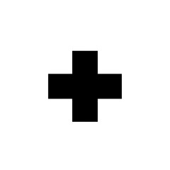 Obraz premium Silhouette of First Aid Cross for Medical Emergency and Hospital Health Icons