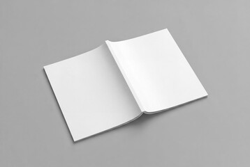 Back open softcover magazine mockup on gray background