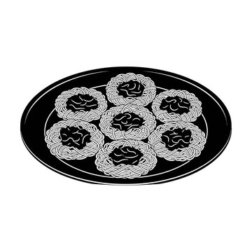 Silhouette of String Hoppers Idiyappam for Sri Lankan Breakfast Cuisine