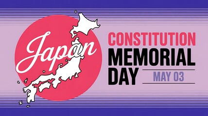 Japan Constitution Memorial Day Map and Japanese Script
