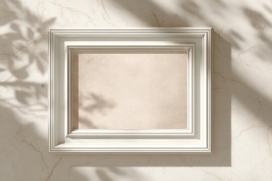 Elegant beige funeral notice background with blank frame and dried flowers soft light memorial design