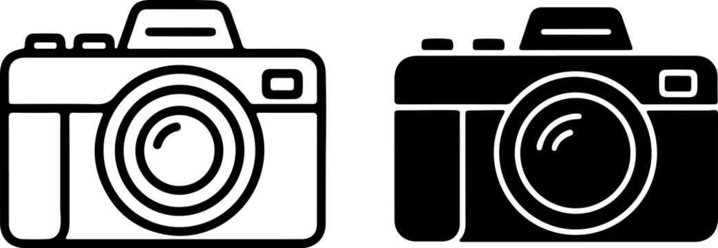 Black and white camera symbol digital