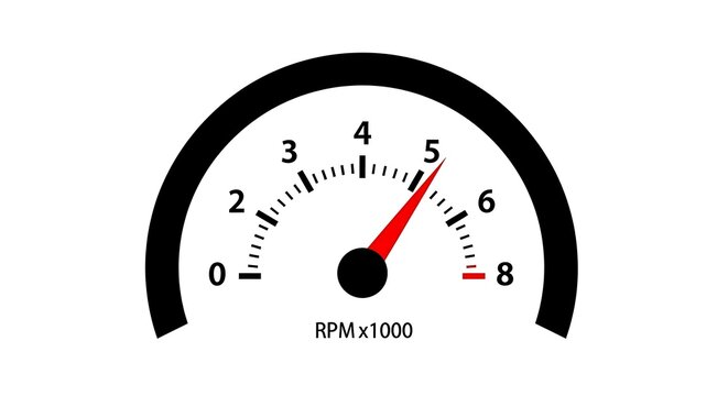 Car RPM Gauge Showing Engine Speed and Performance.
