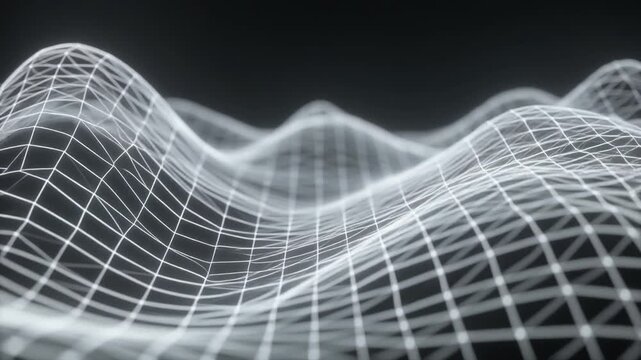 White light mesh wave undulating smoothly soft cloth zero gravity minimal futuristic cinematic surreal ethereal ambience cascading softly glowing abstract unique style