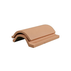 Terracotta roof tile isolated On Transparent Background