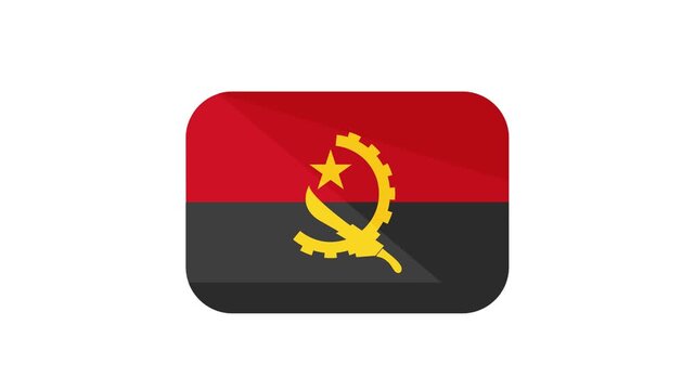 Angola flag illustration with rounded corners and national symbols of identity and independence