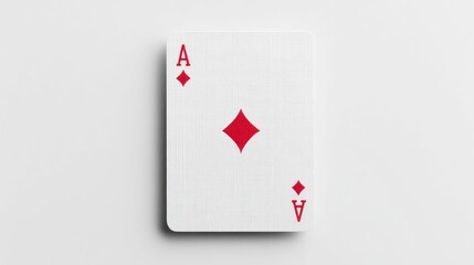 Obraz premium Ace of Diamonds playing card centered on a clean white background with subtle shadow