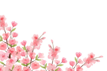 Flower watercolor frame for wedding, birthday, card, background, invitation, wallpaper, sticker, decoration etc.
