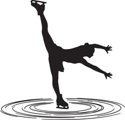 Figure Skating Spin of white background. © Sundas