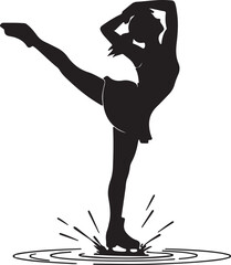 Figure Skating Spin of white background. © Sundas