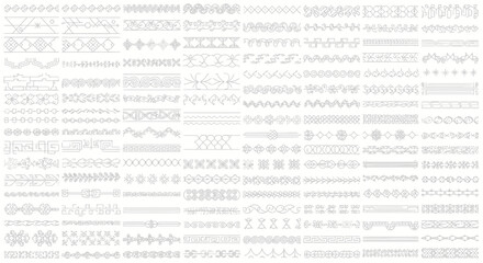 Obraz premium Collection of Decorative Border Elements: Geometric Designs and Ornamental Patterns for Digital