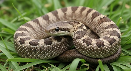 Fototapeta premium african egg eating snake resting in grass