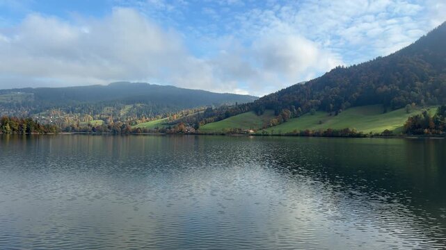 Lake Schliersee of Miesbach in South of Germany Bavaria