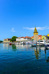 Hafen der Insel Lindau am Bodensee in Bayern