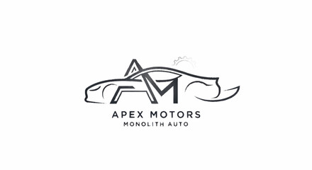 Naklejka premium Apex Motors Monolith Auto Logo Design.