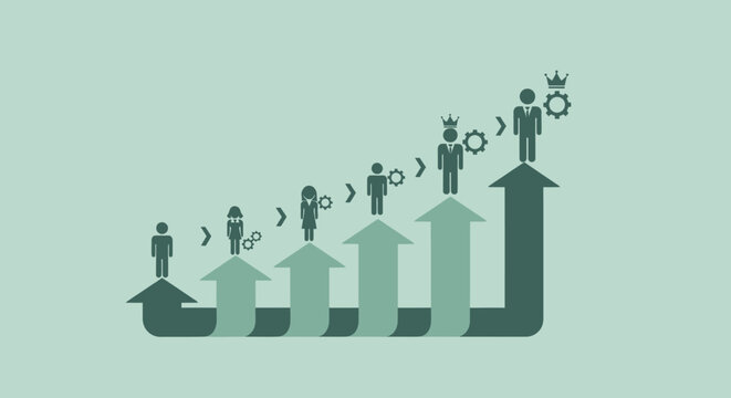 Conceptual illustration of life's journey from childhood to adulthood