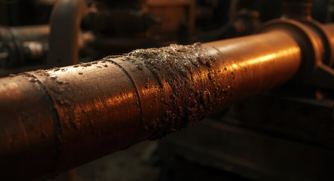 Cleaning required on copper tube in heat exchanger due to sediment buildup
