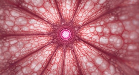 Feline pancreas nerve ending histology highlighting thick lamellar capsule and pink center point