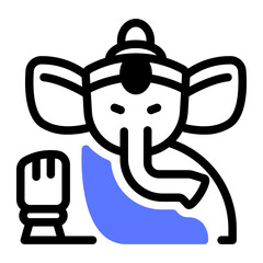 This Ganesha icon is suitable for Holi Indian Festival.