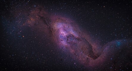 Fototapeta premium Bright galaxy backdrop with mixed color star clusters and cosmic dust