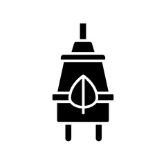 footprint black line icon.