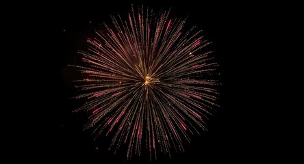 Fototapeta premium Festive firework ring bursting with colorful sparks on dark background for party invites