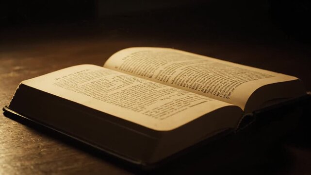 old book on table, pages open