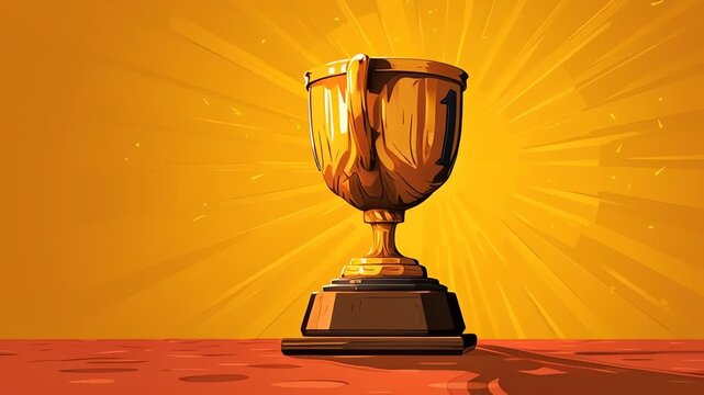 Golden Trophy Number One Success Achievement