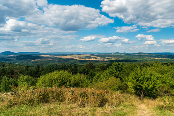 Fototapeta premium View from Nedvezi hill near Duba town in Czech republic