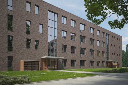 Mehrfamilienhaus mit W&auml;rmepumpen an der Aussenfassade