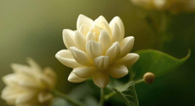 Fragrant buds of the mogra jasmine flower used in scent products