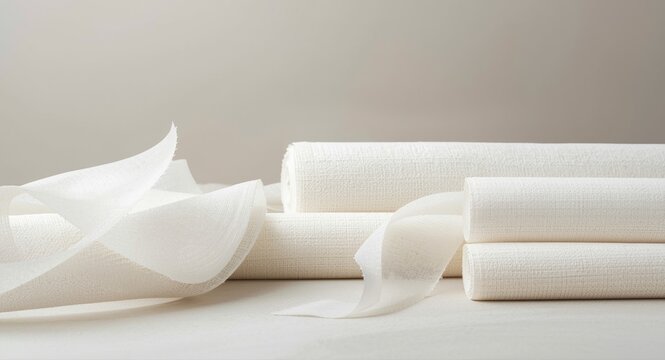 Crafting and textile uses with white fusible nonwoven fabric rolls