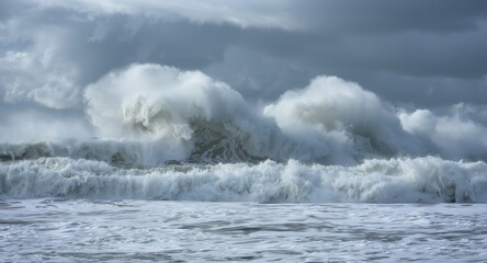 Amplified dangers of powerful cyclones with Pacific waves over eight meters resembling tsunami