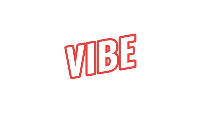 Vibe energetic tilted outline text animation. Relaxed mood. Vacation feel. Chill lifestyle. Good vibes. Youth culture. Bold orange slanted CTA typography in dynamic motion. Expressive overlay