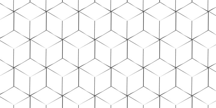 Vector abstract square modern tech grid line box. metal cube creative geometric fabric wall tiles gradient web triangle diamond honeycomb hexagon art decorative textile design.
