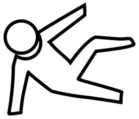 vector illustration of falling man caused by slippery floor