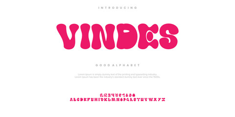 Vindes abstract minimal modern alphabet fonts. Typography technology vector illustration