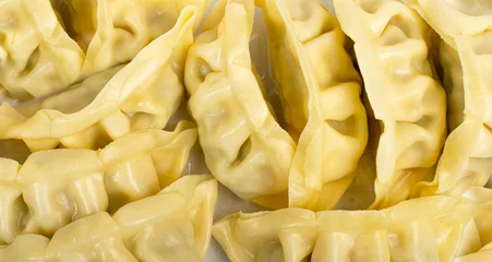 Fototapete Rund Zu Essen Gyoza chinese dumplings textured pattern  © ange1011