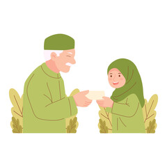 Muslim Family and Children Eid al-Fitr Celebratio