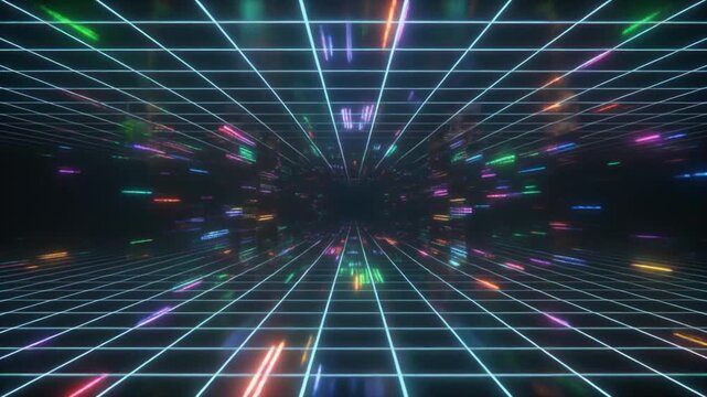 Abstract holographic grid background rapid data flow light reflection glowing futuristic cinematic surreal ethereal ambience cascading softly glowing abstract unique style