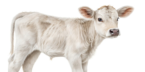 Fototapeta premium Realistic Calf Isolated on White Background